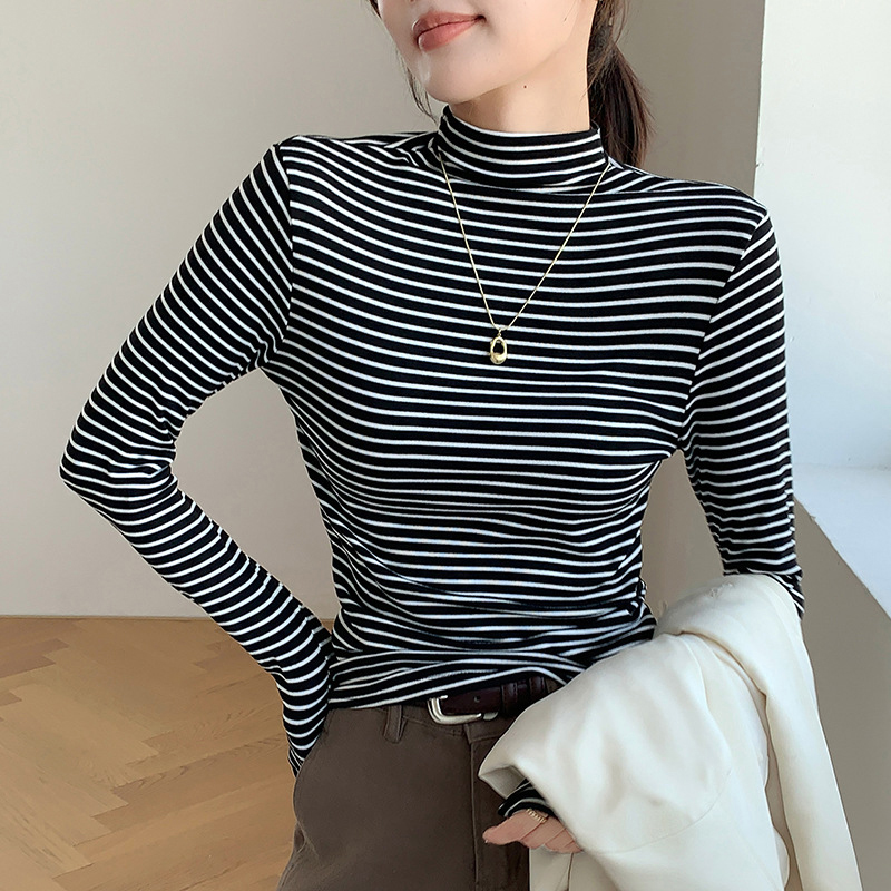Classic Striped Women Mock Nec - Base Layer Top review and price